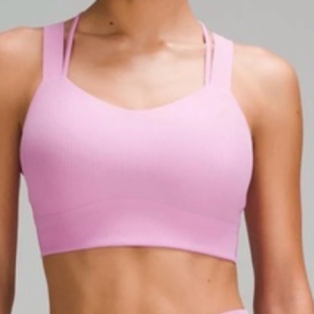 EUC like new Lululemon Like A Cloud Longline Bra size B/C cup 14 in Dahlia Mauve